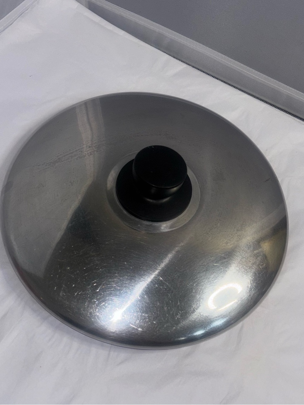 Stainless Steel Cookware Lid with Black Knob - Silver 8.5”